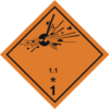 Class 1 Dangerous Goods Label